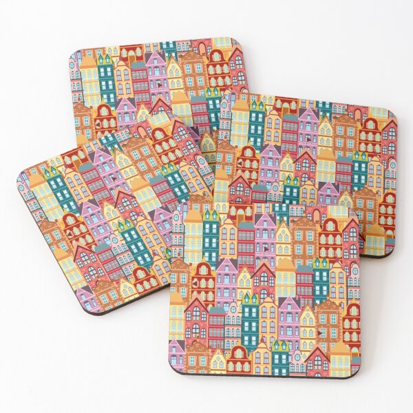 Item preview, Seamless pattern of old houses facades designed and sold by bestoffers.