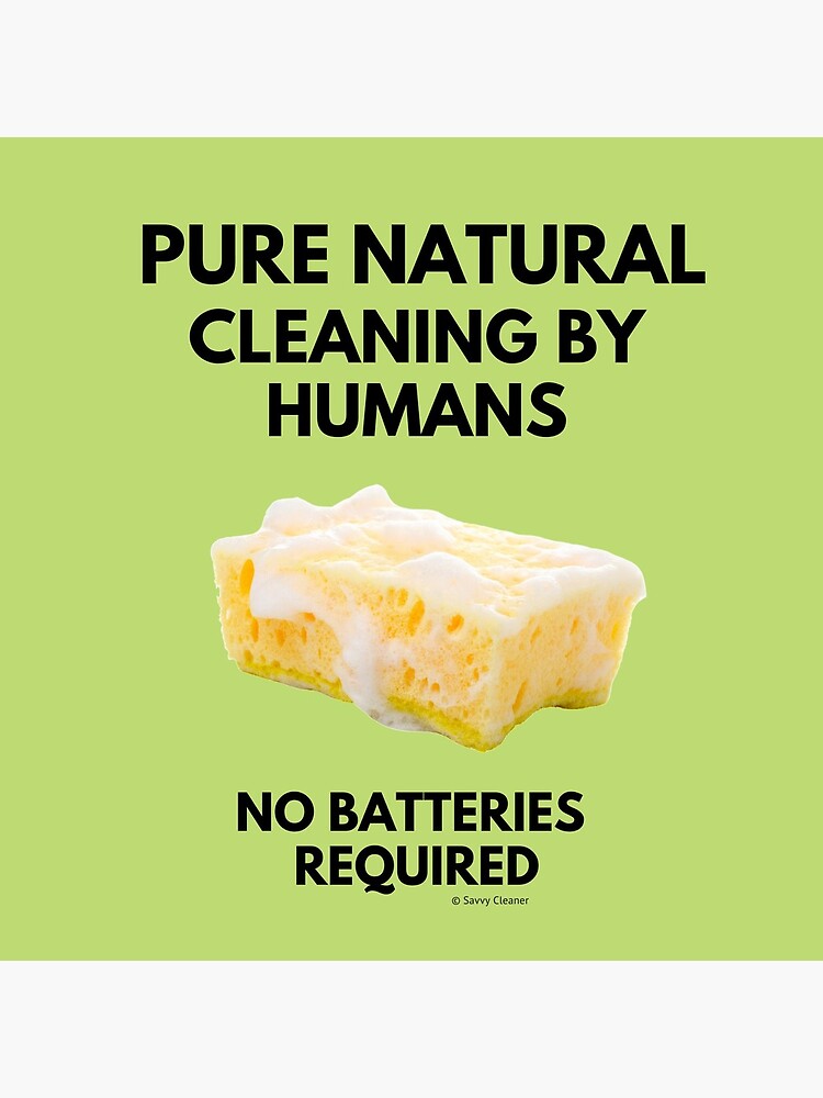 Thumbnail 5 of 5, Coasters (Set of 4), Cleaning By Humans No Batteries Required Funny Housekeeping Lady Gifts designed and sold by SavvyCleaner.