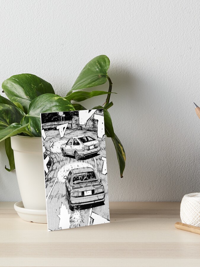 Initial D Manga Panel AE86 VS RX7 Art Board Print for Sale by