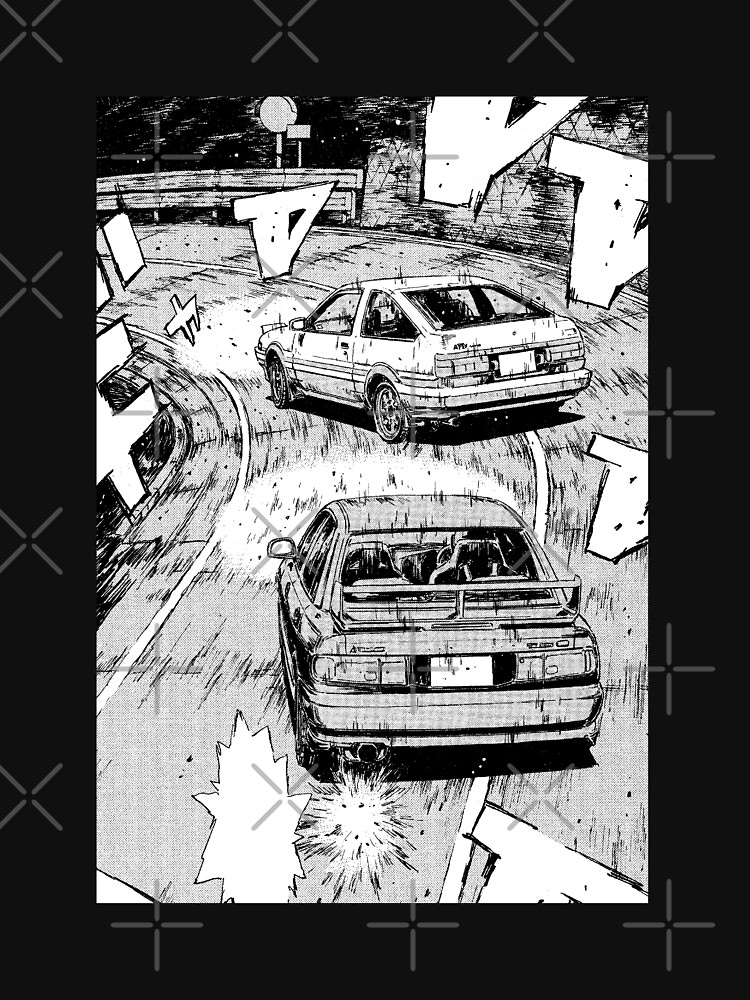 Initial D Manga Panel AE86 VS RX7 Art Board Print for Sale by