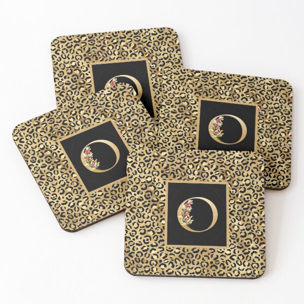 Item preview, Monogram Initial Letter O Golden Leopard Animal Pattern Floral designed and sold by TLSDesigns.