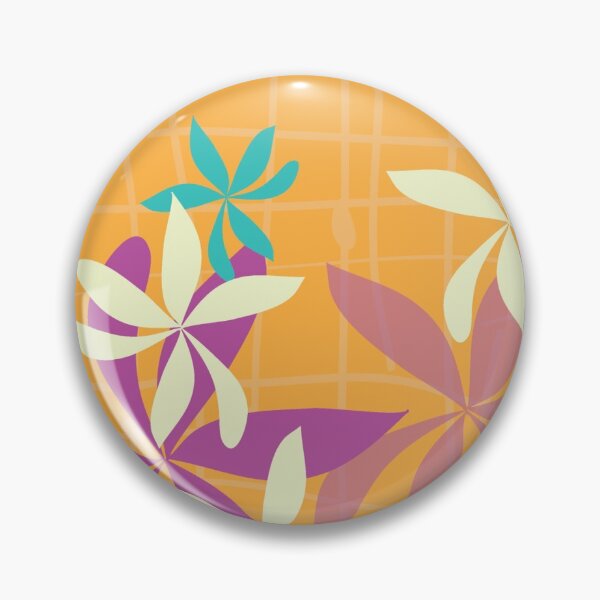 Item preview, Colorful Pinwheel flowers on orange grid background designed and sold by Meg M Studio.