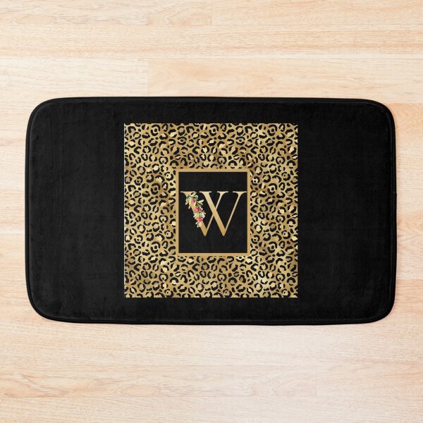 Item preview, Monogram Initial Letter W Golden Leopard Animal Pattern Floral designed and sold by TLSDesigns.