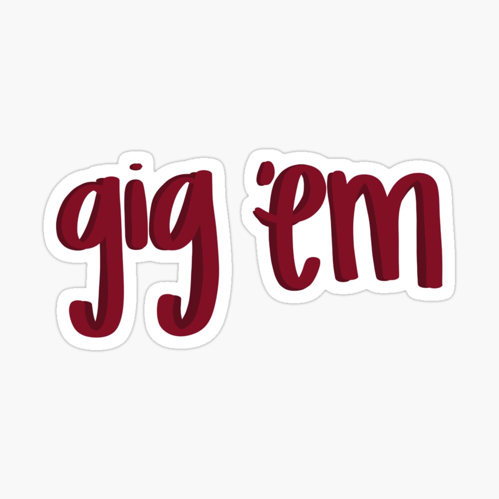 gig 'em Sticker for Sale by Emma Shearer