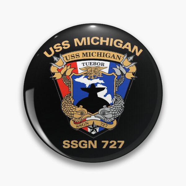 Item preview, USS Michigan (SSGN-727) Crest for Dark Colors designed and sold by Nikki SpaceStuffPlus.