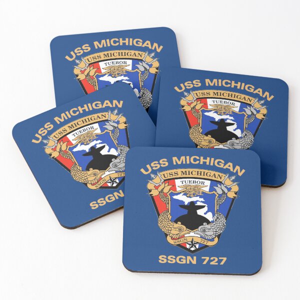 Item preview, USS Michigan (SSGN-727) Crest for Dark Colors designed and sold by Nikki SpaceStuffPlus.