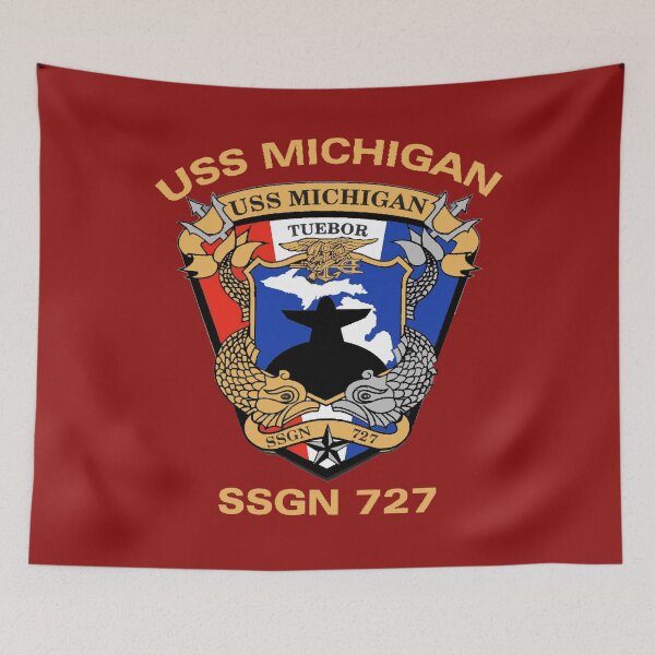 Item preview, USS Michigan (SSGN-727) Crest for Dark Colors designed and sold by Nikki SpaceStuffPlus.