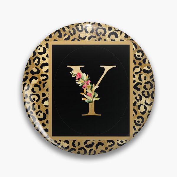 Item preview, Monogram Initial Letter Y Golden Leopard Animal Pattern Floral designed and sold by TLSDesigns.