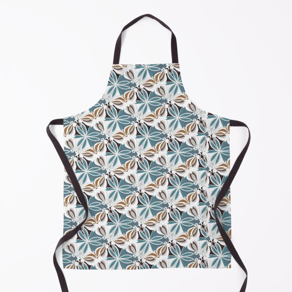 Item preview, Geometric flower pattern with cyan, grey and brown color designed and sold by Salahuddin190.