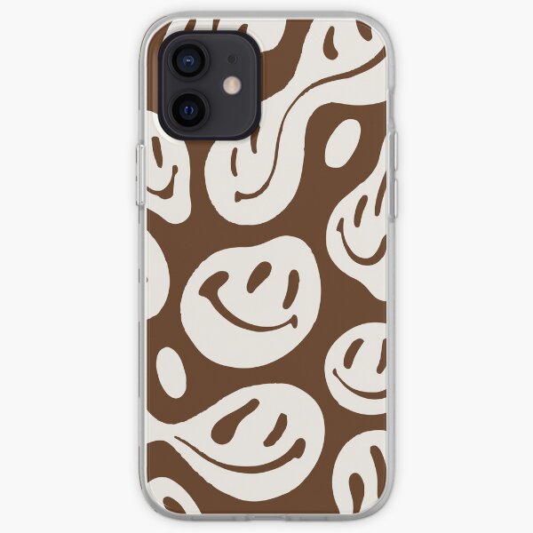 liquid smiley chocolate brown iPhone Soft Case