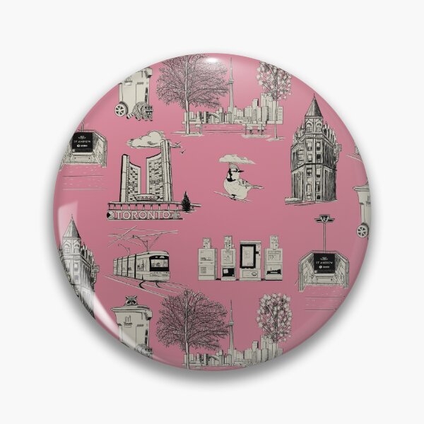 Item preview, Toronto Toille De Jouy  - deep rose pink designed and sold by Quick Brown Fox Canada.