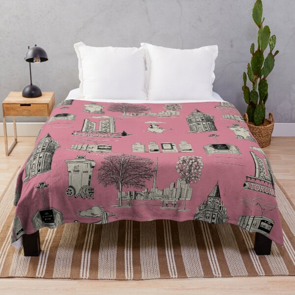 Item preview, Toronto Toille De Jouy  - deep rose pink designed and sold by Quick Brown Fox Canada.