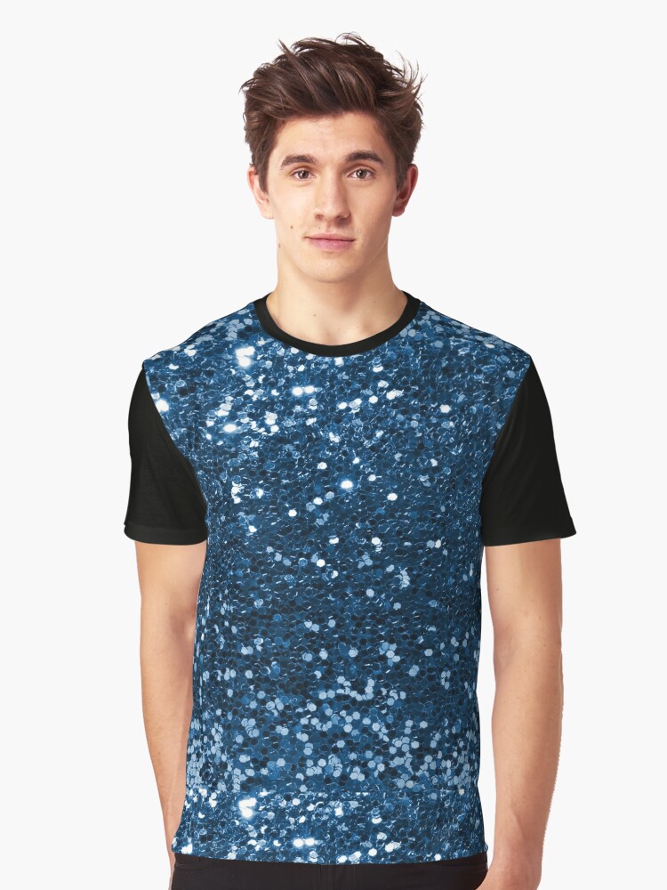 Navy Blue Glitter Simulated Look  Graphic T-Shirt for Sale by ColorFlowArt
