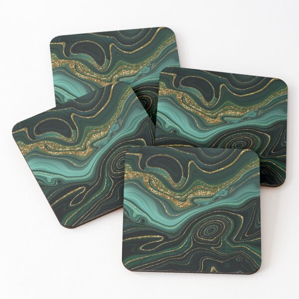 Item preview, Gold Indigo Malachite Faux Marble II designed and sold by MysticMarble.