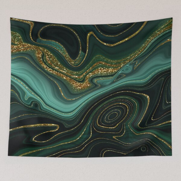 Item preview, Gold Indigo Malachite Faux Marble II designed and sold by MysticMarble.