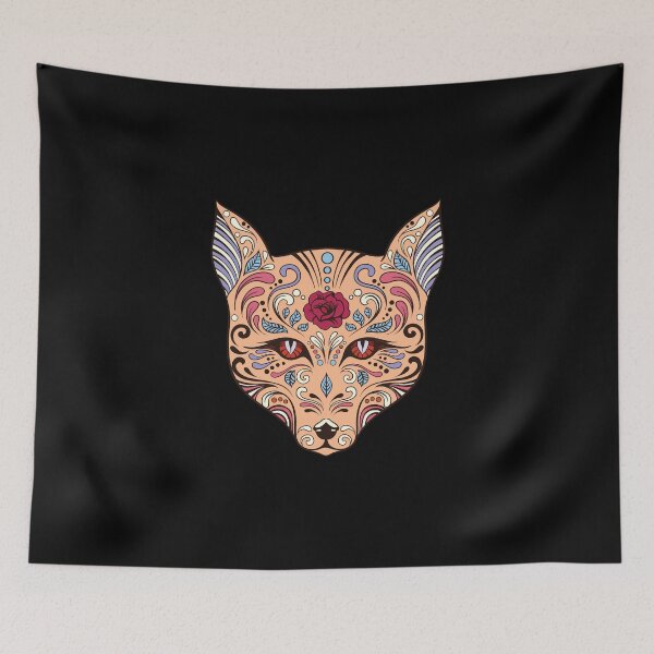 Item preview, Facemask with sugar skull wolf designed and sold by ShirtsGifts.