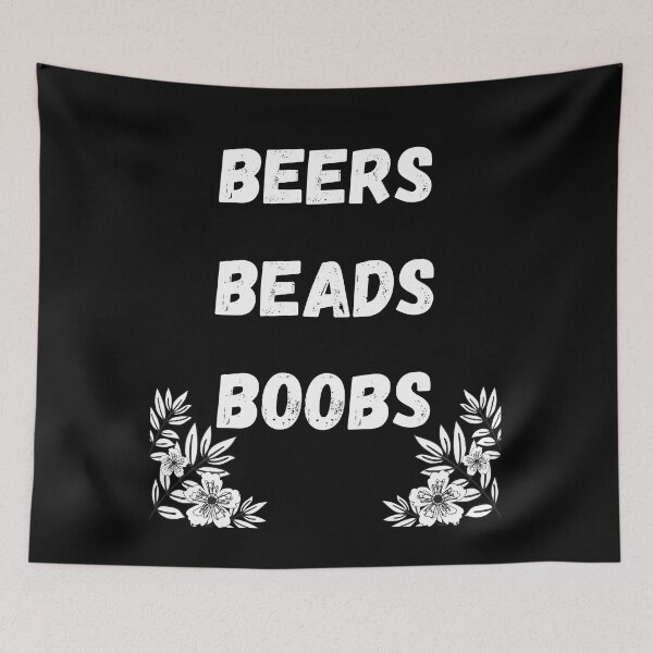 Item preview, Beer Beads Boobs Funny Mardi Gras Tee designed and sold by piskwi.