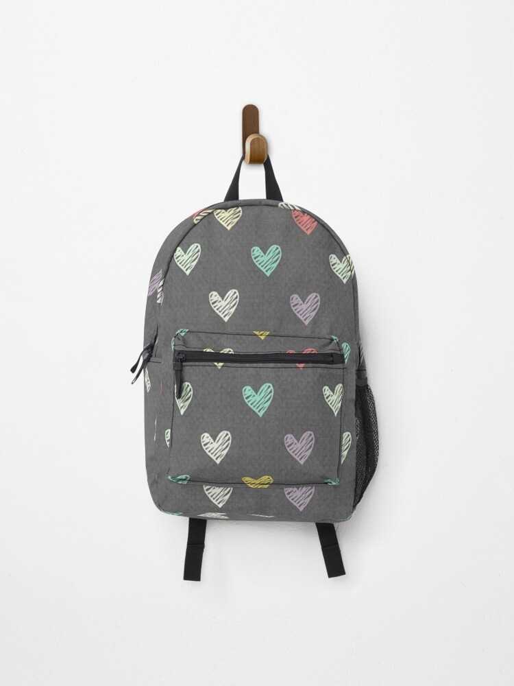 Thumbnail 1 of 3, Backpack, Multicolour Heart Design designed and sold by KookDesignZ.