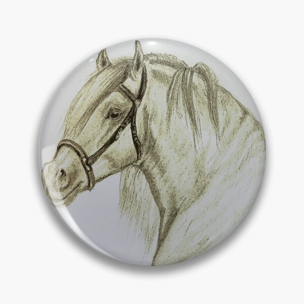 Item preview, Andalusian stallion portrait drawing designed and sold by horseaddicted.