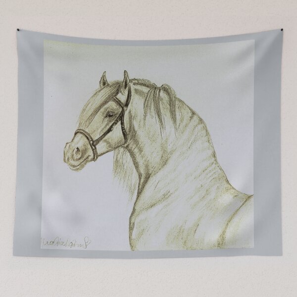 Item preview, Andalusian stallion portrait drawing designed and sold by horseaddicted.