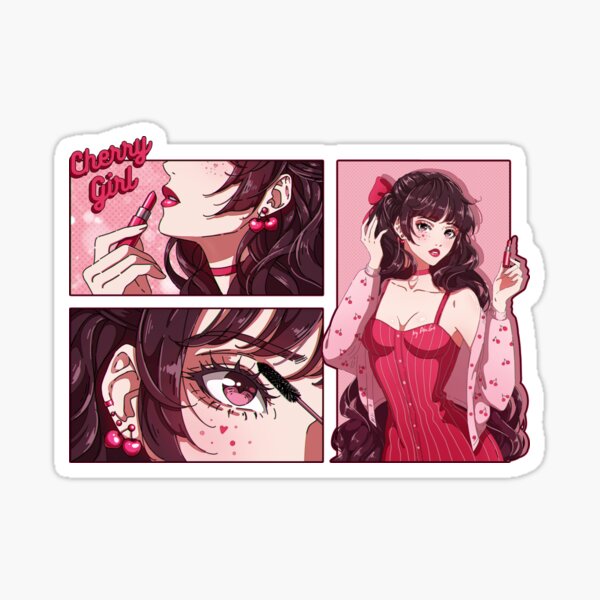 Item preview, The cherry girl makeup comic designed and sold by AnGoArt.