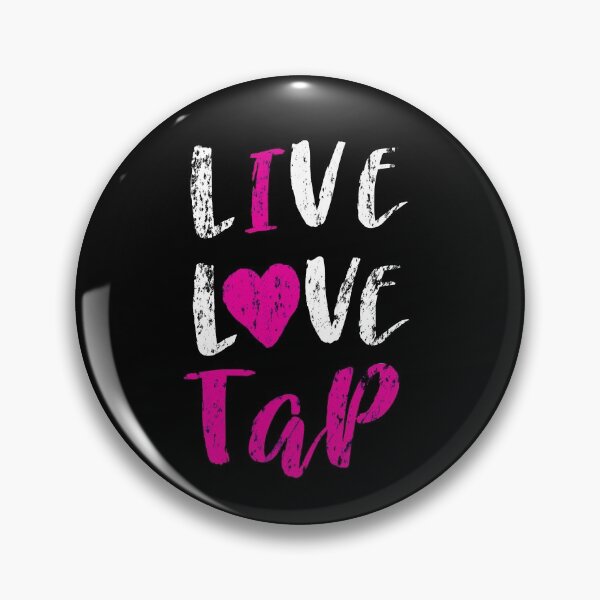 Item preview, Live Love Tap with pink heart. tap dancing design on black. The best fun gift for any dancer! tap dance art, #tapdanceart, tap fam designed and sold by TAP-DANCE-ART.
