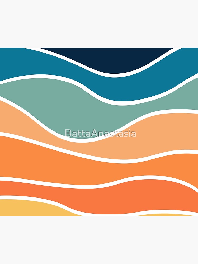 Retro style colorful waves by BattaAnastasia