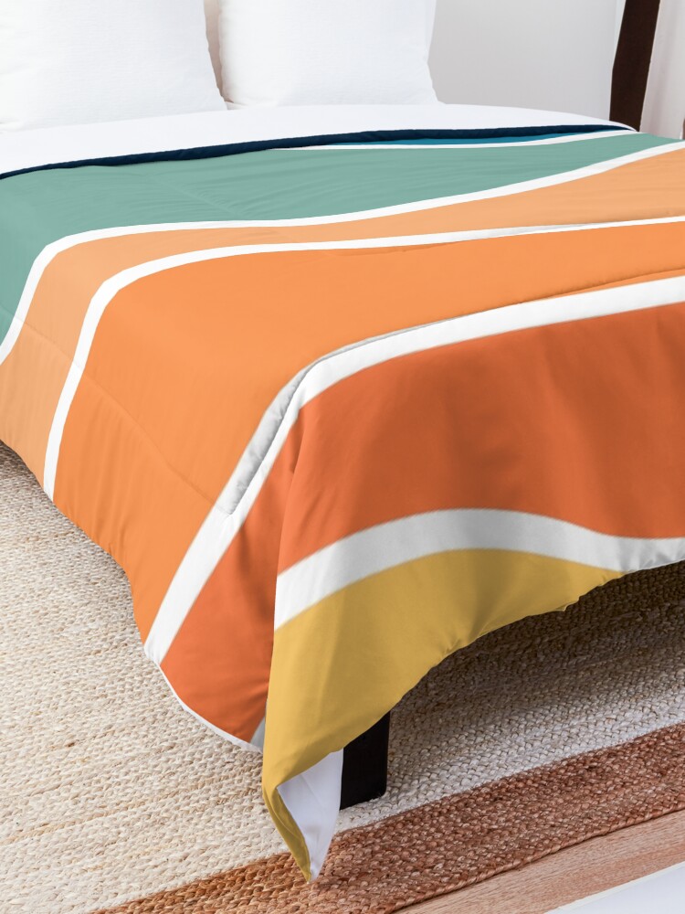 Alternate view of Retro style colorful waves Comforter