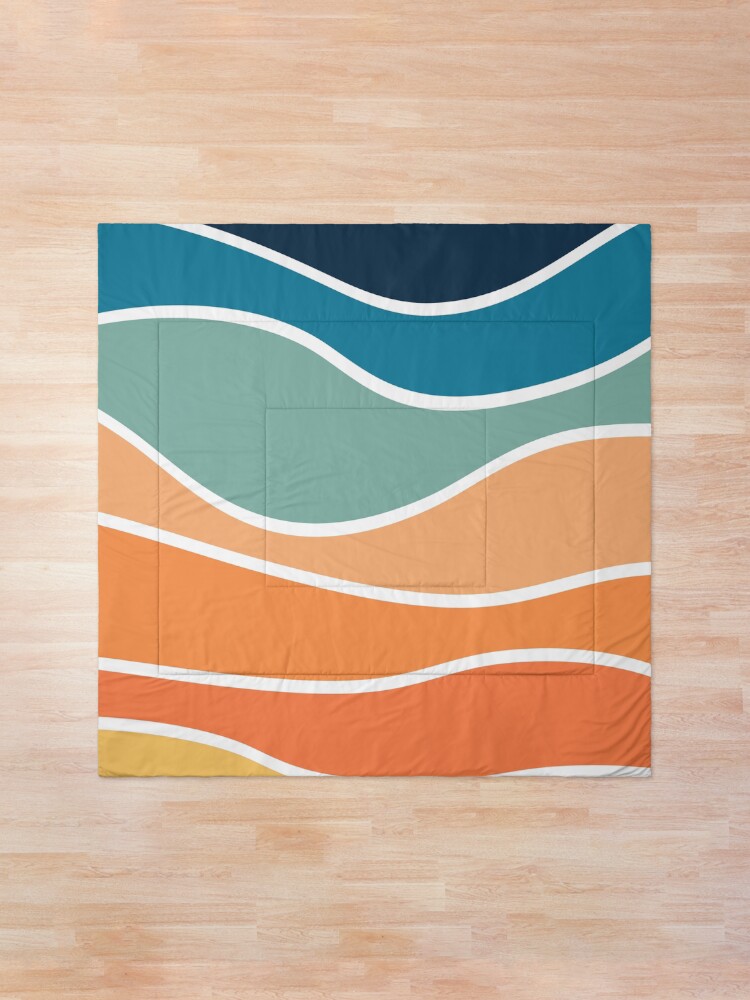 Alternate view of Retro style colorful waves Comforter