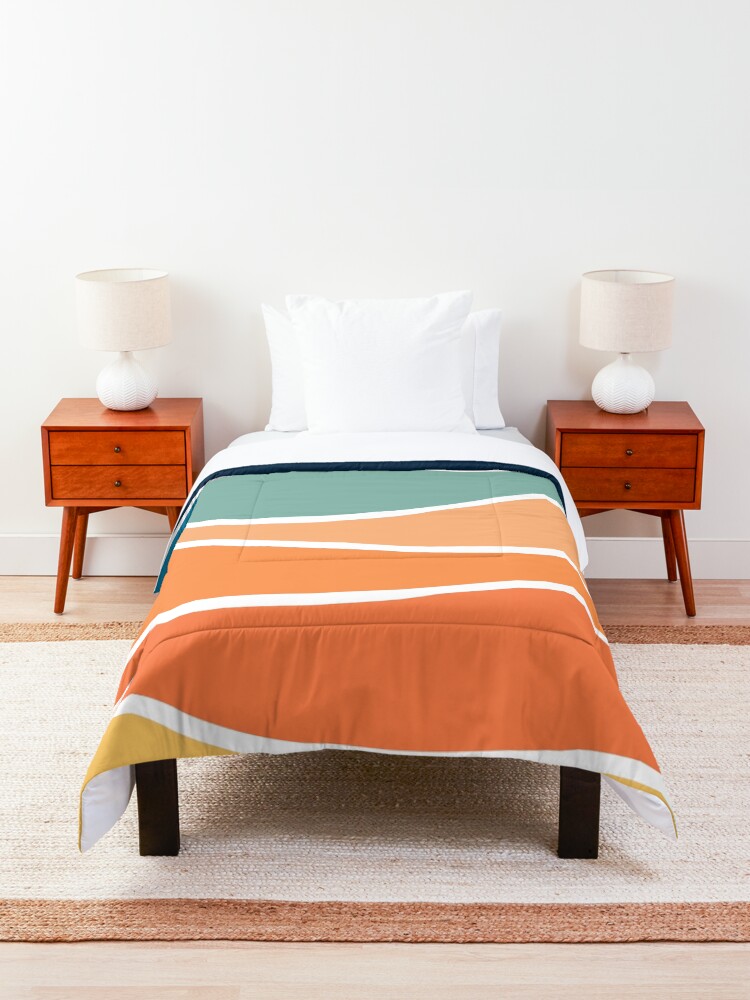 Alternate view of Retro style colorful waves Comforter