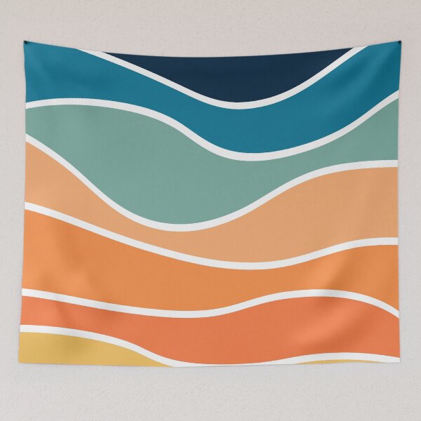 Item preview, Retro style colorful waves designed and sold by BattaAnastasia.