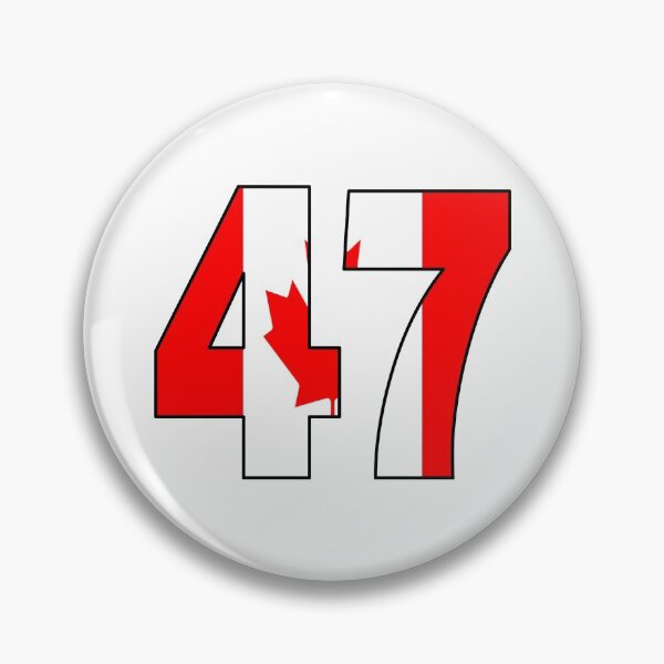 Artikelvorschau, Nummer 47 mit kanadischer Flagge im Hintergrund entworfen und verkauft von AllShirts21.