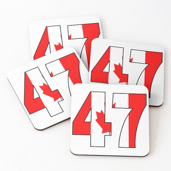 Item preview, Number 47 with Canadian flag on the background designed and sold by AllShirts21.