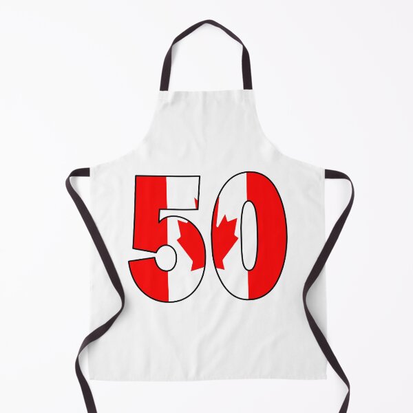 Item preview, Number 50 with Canadian flag on the background designed and sold by AllShirts21.