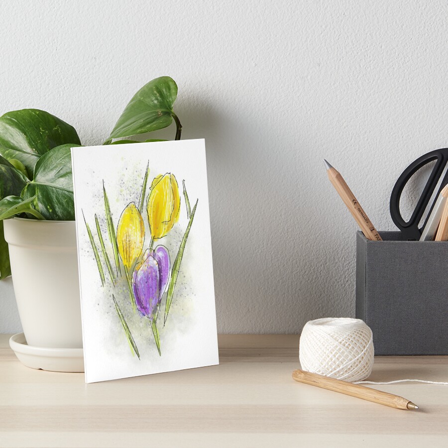 Crocuses: Promise of Spring Design Art Board Print