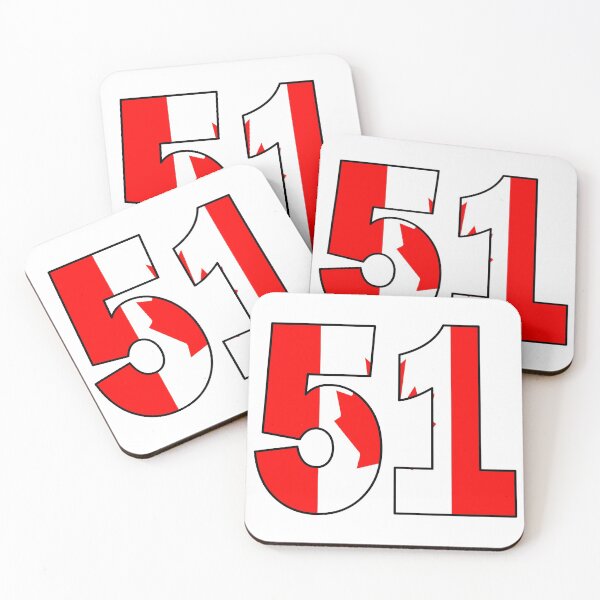 Item preview, Number 51 with Canadian flag on the background designed and sold by AllShirts21.