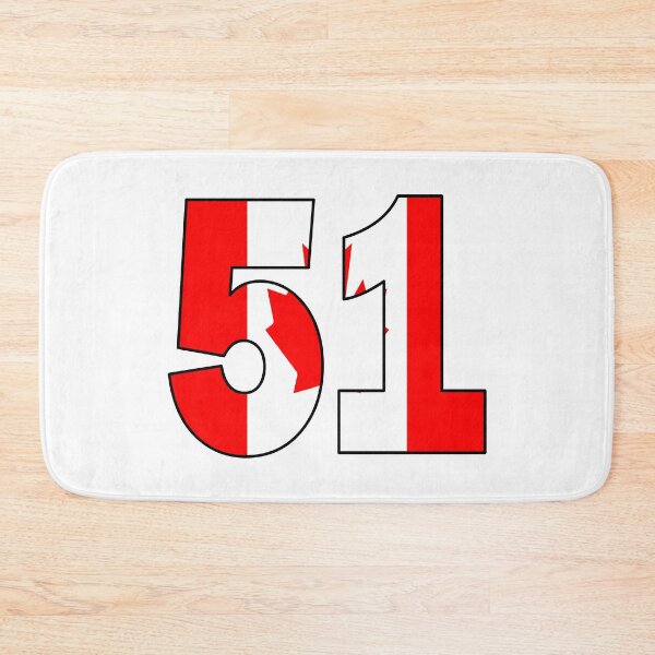Item preview, Number 51 with Canadian flag on the background designed and sold by AllShirts21.