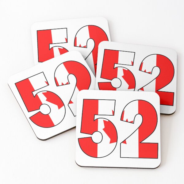 Item preview, Number 52 with Canadian flag on the background designed and sold by AllShirts21.