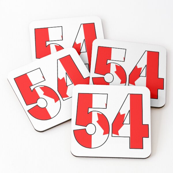 Item preview, Number 54 with Canadian flag on the background designed and sold by AllShirts21.