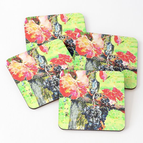Item preview, Hortus Conclusus: bunch of black grapes with red leaves designed and sold by Giuseppe Cocco.