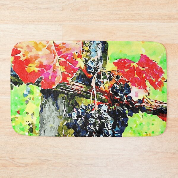 Item preview, Hortus Conclusus: bunch of black grapes with red leaves designed and sold by Giuseppe Cocco.