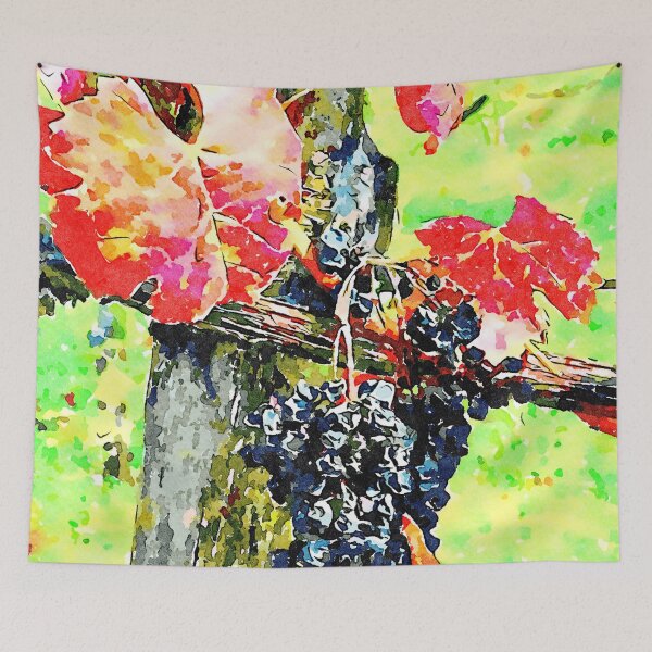 Item preview, Hortus Conclusus: bunch of black grapes with red leaves designed and sold by Giuseppe Cocco.