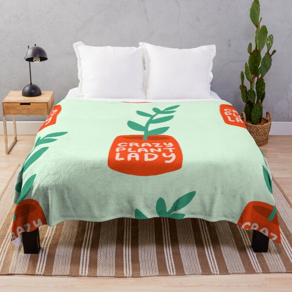 crazy plant lady Throw Blanket