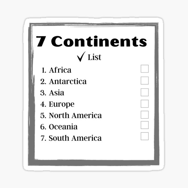 7 Continents Stickers Redbubble