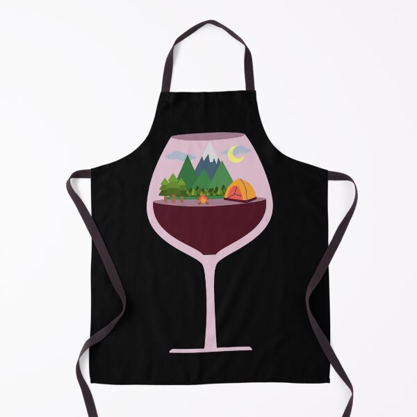 Item preview, Camping and mountains in a glass of wine gift for hiking and wine lover designed and sold by hyggekrog.