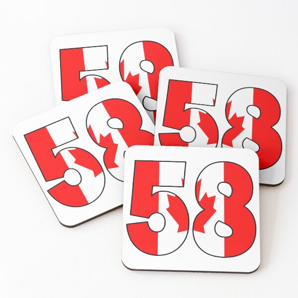 Item preview, Number 58 with Canadian flag on the background designed and sold by AllShirts21.