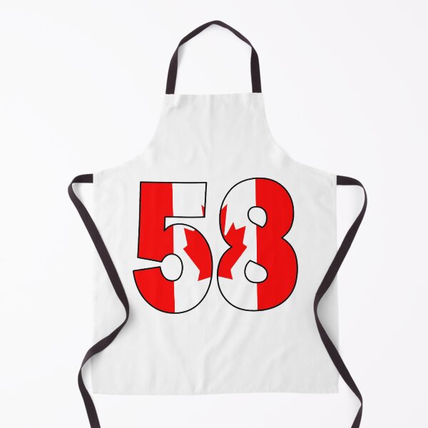 Item preview, Number 58 with Canadian flag on the background designed and sold by AllShirts21.