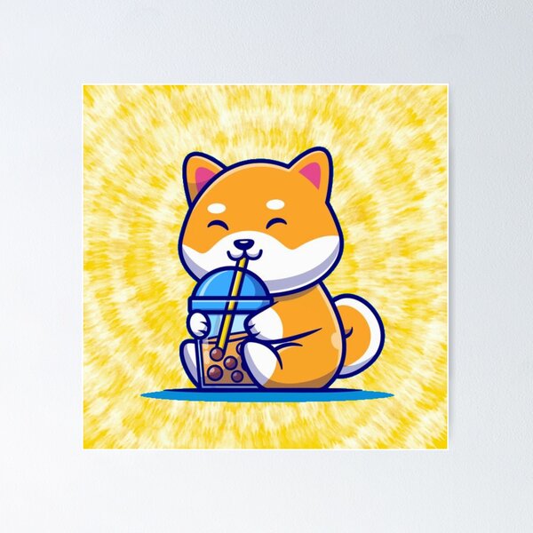 Item preview, Boba Shiba  designed and sold by kawaiistudio.