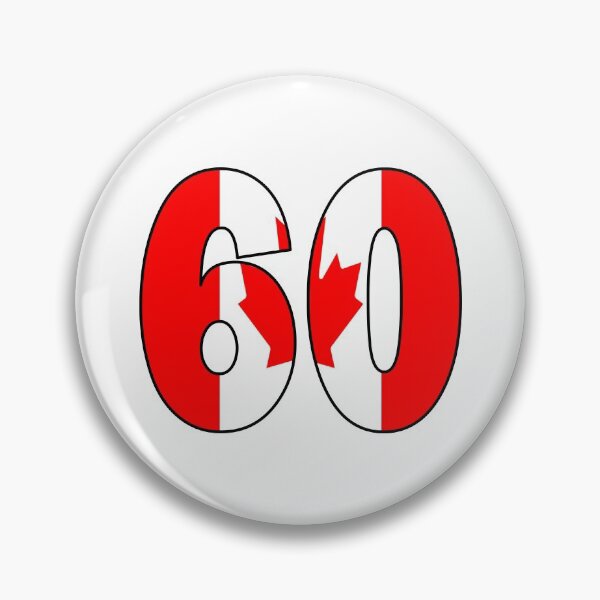 Item preview, Number 60 with Canadian flag on the background designed and sold by AllShirts21.