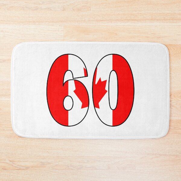 Item preview, Number 60 with Canadian flag on the background designed and sold by AllShirts21.